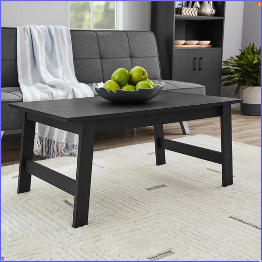 Modern Rectangle Coffee Table Black Wood